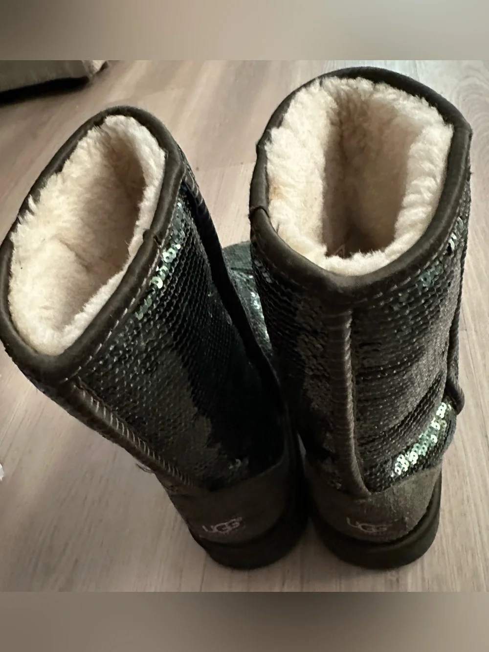 Sequined Cozy Fur-Lined Mid-Calf Boots - Green by Ugg